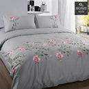 Ruzzana Flower Duvet Set 6 Pc's Grey