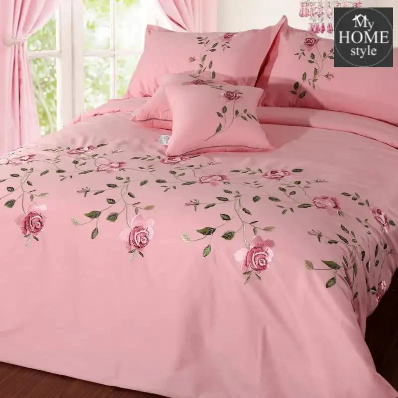 Ruzzana Flower Duvet Set 6 Pc's Pink