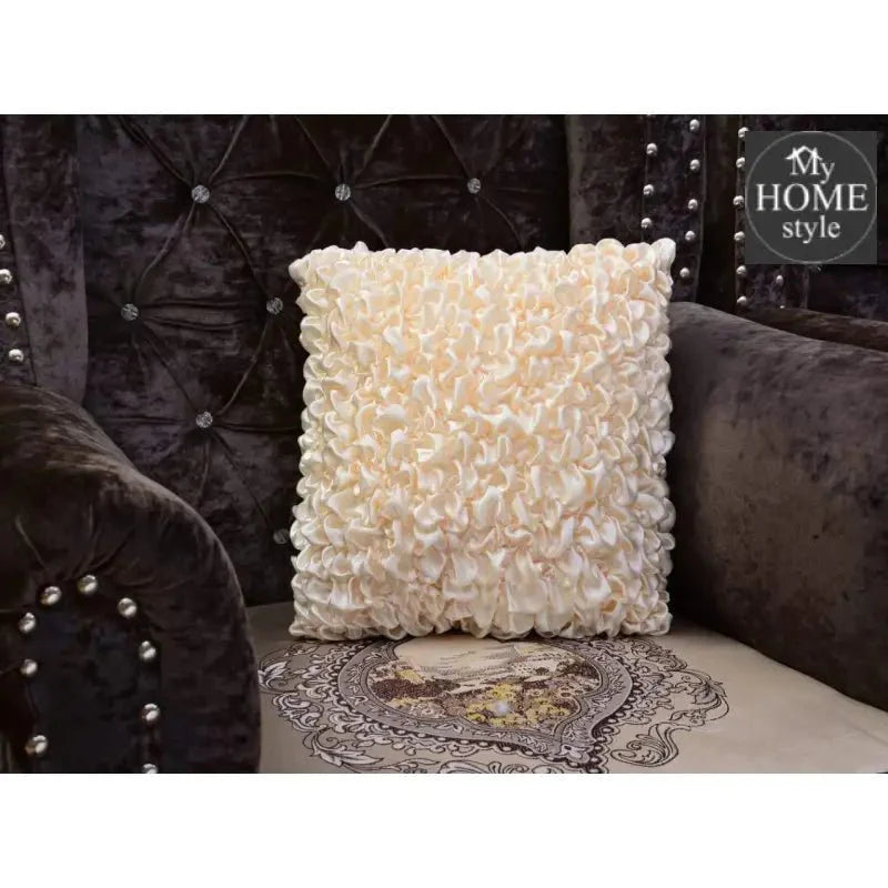 Silk Embellished Cushion Cover Cream