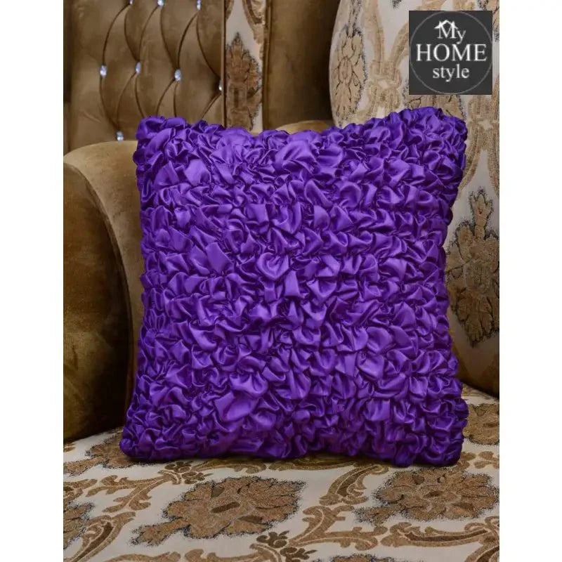 Silk Embellished Cushion Cover Purple