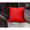 Silk Embellished Cushion Cover Red