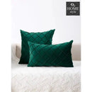 VELVET CUSHION COVER & DUCK PILLOW COVER GREEN