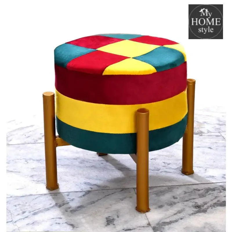 Velvet Drone Shape Stool With Metal Stand -1049