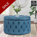 Velvet Round Ottoman Storage Bench - 1259