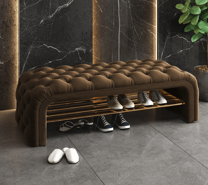 Versatile Comfort 3 Seater Luxury Velvet Stool - 1431