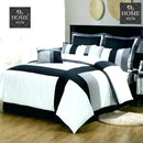 White and Black Stripes Bed Set Set 8 Pieces Covers SC