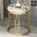 White MDF Top Coffee/Side Table With Satin Gold