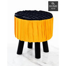 Wooden Pleated Round Stool-1149