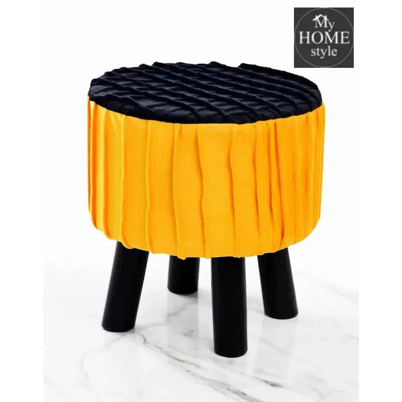 Wooden Pleated Round Stool-1149