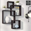 Wooden Shelf floating shelves 4 Tier Black