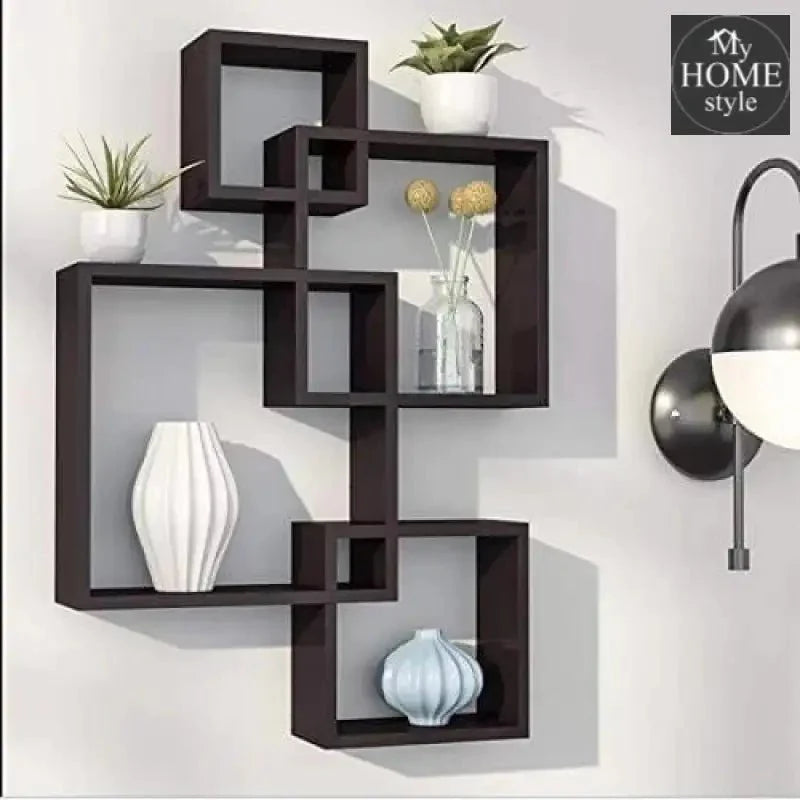 Wooden Shelf floating shelves 4 Tier Black