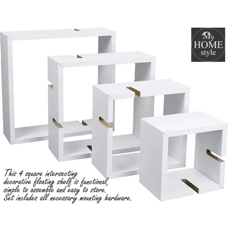 Wooden Shelf floating shelves 4 Tier White