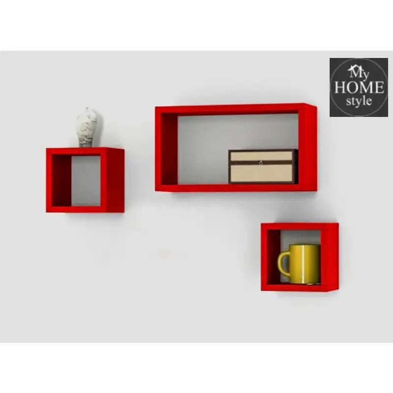 Wooden Shelves 3 pcs Red