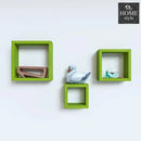 Wooden Shelves Green 3 pcs set