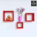 Wooden Shelves Red 3 pcs set