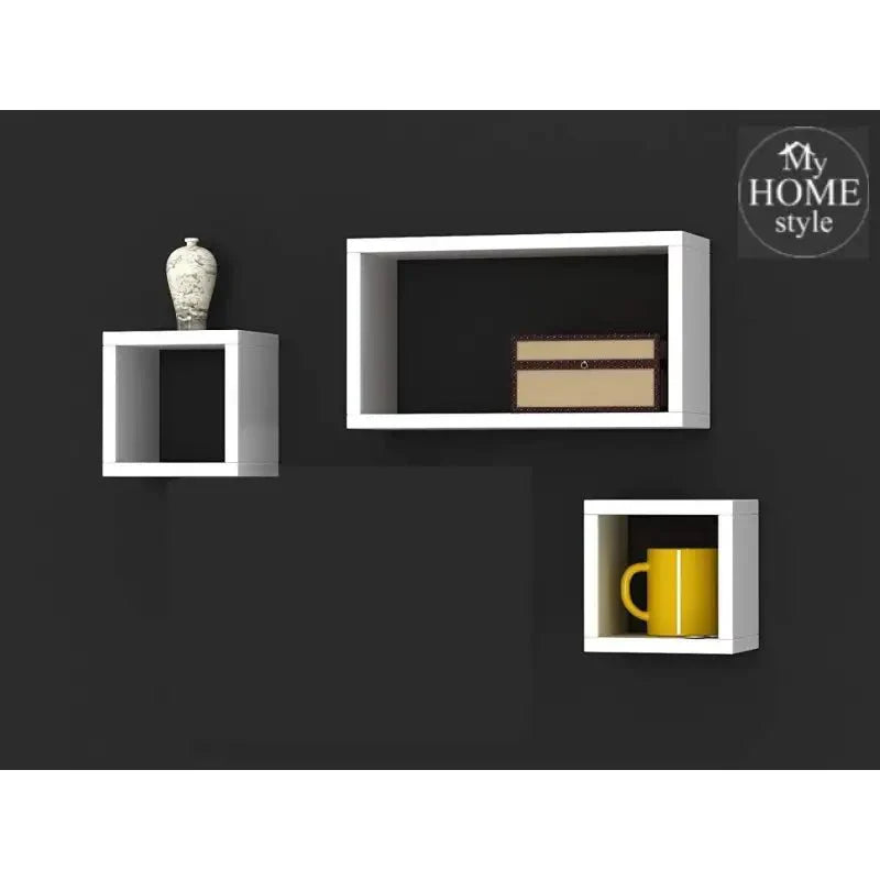 Wooden Shelves White 3 pcs