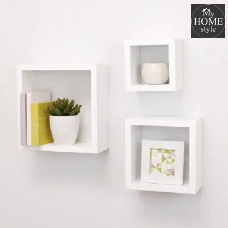 Wooden Shelves White 3 pcs set