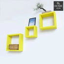 Wooden Shelves Yellow 3 pcs set