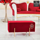 Wooden stool 2 Seater Embroidered With Steel Stand -350