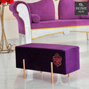 Wooden stool 2 Seater Embroidered With Steel Stand -351