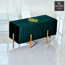Wooden stool 2 Seater Embroidered With Steel Stand -355