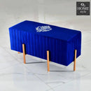 Wooden stool 2 Seater Embroidered With Steel Stand -357