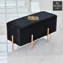Wooden stool 2 Seater Embroidered With Steel Stand -360