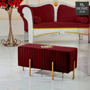 Wooden stool 2 Seater Embroidered With Steel Stand -661