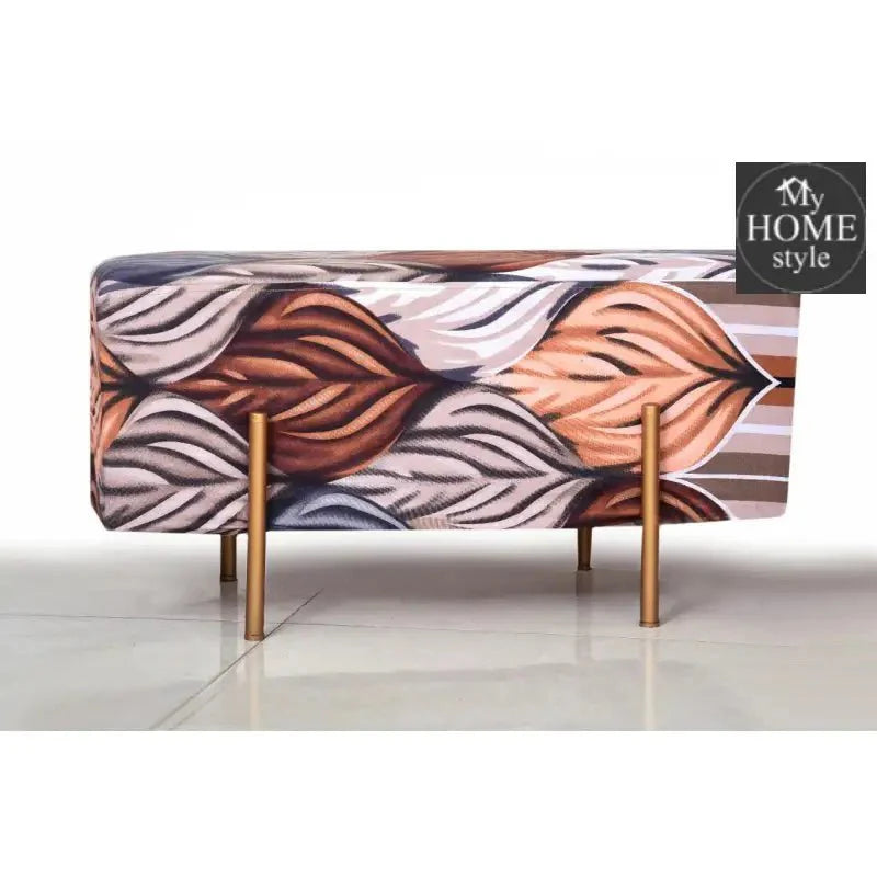 Wooden stool 2 Seater Printed With Steel Stand -783