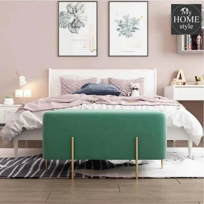 Wooden stool 2 Seater With Steel Stand -1103