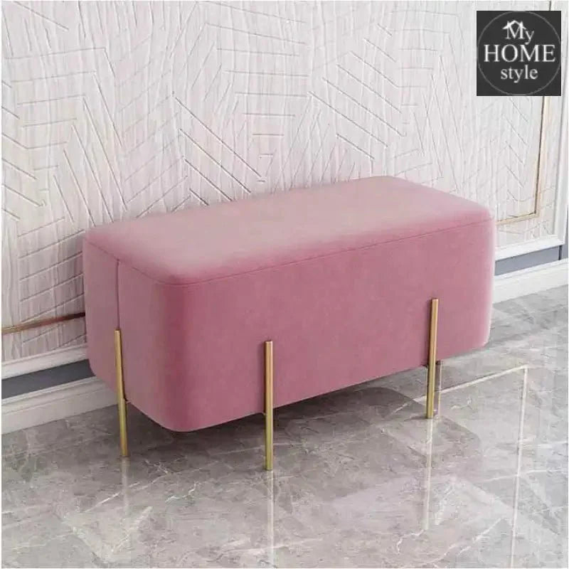 Wooden stool 2 Seater With Steel Stand -1104