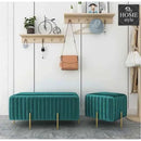 Wooden stool 2 Seater With Steel Stand -1108