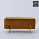 Wooden stool 2 Seater With Steel Stand -184