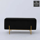 Wooden stool 2 Seater With Steel Stand -262