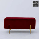 Wooden stool 2 Seater With Steel Stand -273