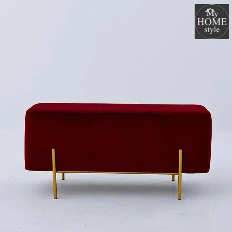 Wooden stool 2 Seater With Steel Stand -273