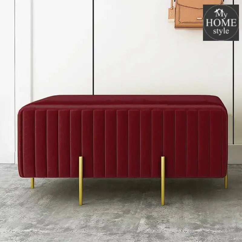 Wooden stool 2 Seater With Steel Stand -274