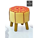 Wooden stool Embroidered Round Shape- 1242