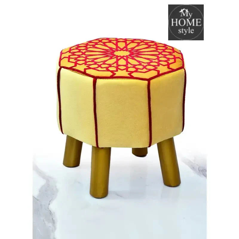 Wooden stool Embroidered Round Shape- 1242