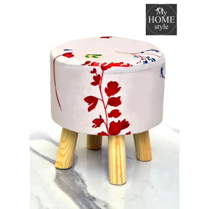 Wooden stool Printed Round Shape- 1236