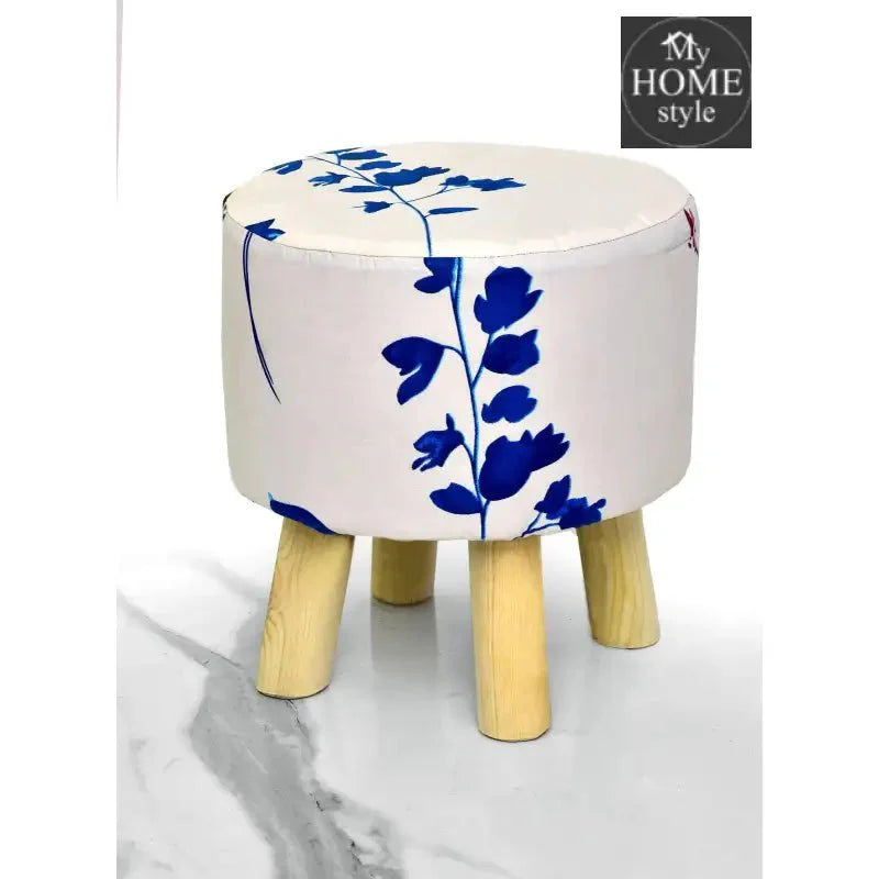 Wooden stool Printed Round Shape- 1237