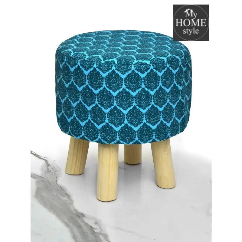 Wooden stool Printed Round Shape- 1239