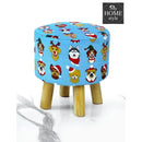 Wooden stool Printed Round Shape- 1241
