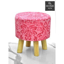 Wooden stool Printed Round Shape- 1252