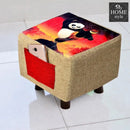 Wooden stool Printed Square shape-268 Small