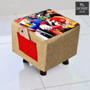 Wooden stool Printed Square shape-269 Small