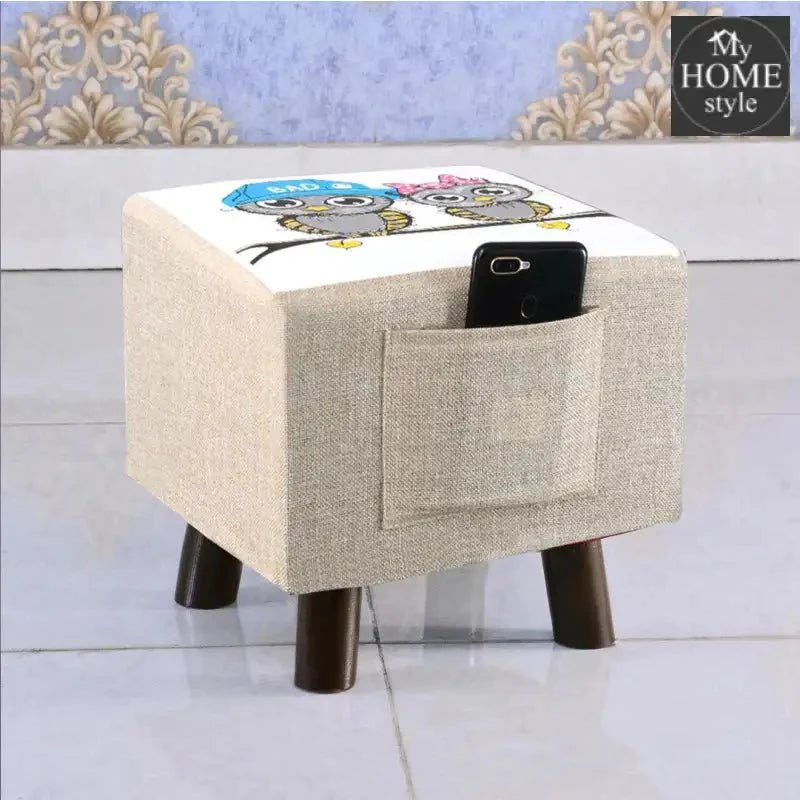 Wooden stool Printed Square shape-290 Small