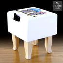Wooden stool Printed Square shape-484 V
