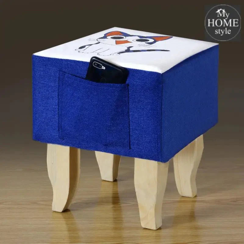 Wooden stool Printed Square shape-486 V