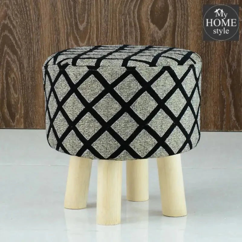 Wooden stool round shape-104 Black